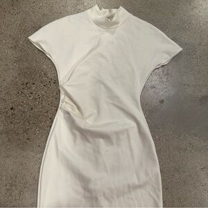 Zara white bodycon midi dress
